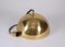 Lámpara colgante italiana Mid-Century de metal dorado atribuida a Franco Albini, años 70, Imagen 11