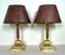 Neoclassical Brass Table Lamps with Pull Cord, Set of 2 7