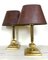 Neoclassical Brass Table Lamps with Pull Cord, Set of 2 4