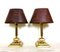 Neoclassical Brass Table Lamps with Pull Cord, Set of 2 1