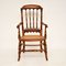 Antique Victorian Carved and Cane Seated Armchair 2