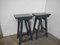 Iron and Fir Stools, 1950s, Set of 2 2