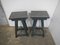 Hocker aus Eisen & Tannenholz, 1950er, 2er Set 1