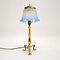 Antique Brass and Glass Table Lamp, Image 2