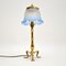 Antique Brass and Glass Table Lamp, Image 1