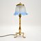 Antique Brass and Glass Table Lamp, Image 5