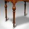Antiker englischer Tisch aus Nussholz mit Intarsien 12
