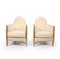 Fauteuils Art Déco en Bois Doré, France, Set de 2 3