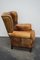 Fauteuil à Oreilles Vintage en Cuir Couleur Cognac, Pays-Bas 16