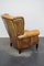 Poltrona Wingback vintage in pelle color cognac, Paesi Bassi, Immagine 15