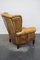 Vintage Dutch Cognac Colored Wingback Leather Club Chair, Image 15