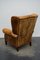 Poltrona Wingback vintage in pelle color cognac, Paesi Bassi, Immagine 11