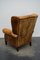 Vintage Dutch Cognac Colored Wingback Leather Club Chair, Image 11