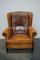 Vintage Dutch Cognac Colored Wingback Leather Club Chair 17