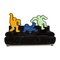 Black Fabric Three-Seater Sofa by Keith Haring for Bretz 1