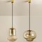 Smoked Brown Glass & Brass Pendant Lights from Peill & Putzler, 1960s, Set of 2 3
