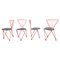 Vintage Red Metal Dining Chairs from Jozef Hoffmann, 1980s, Set of 4 1