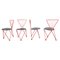 Vintage Red Metal Dining Chairs from Jozef Hoffmann, 1980s, Set of 4, Image 1
