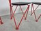 Vintage Red Metal Dining Chairs from Jozef Hoffmann, 1980s, Set of 4 2