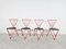 Vintage Red Metal Dining Chairs from Jozef Hoffmann, 1980s, Set of 4, Image 3