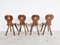 Vintage Oak Brutalist Chairs, 1960s, Set of 4, Image 6