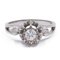 18k Vintage White Gold Solitaire Ring, 1940s 1