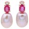 18 Karat Rose Gold Earrings, Set of 2, Image 1