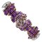 9 Karat Roségold und Silber Armband mit Hydrothermalen Amethysten, Rubinen, Peridots und Diamanten 1