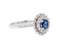 18 Karat White Gold Engagement Solitaire Ring with Blue Sapphire and Diamonds, Image 2