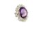 Rose and White Gold Flower Ring with Topaz, Diamonds and Amethyst 2