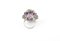 Rose and White Gold Flower Ring with Topaz, Diamonds and Amethyst 3