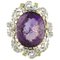 Rose and White Gold Flower Ring with Topaz, Diamonds and Amethyst 1