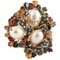 Anillo de oro rosa y plata con diamantes, rubíes, esmeraldas, zafiros multicolor y perlas, Imagen 1