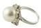 Anello in oro bianco 14 carati con perla dei mari del sud e diamanti, Immagine 2
