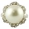 14 Karat White Gold Ring with South Sea Pearl and Diamonds 1