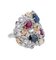 14 Karat White and Rose Gold Ring with Sapphires, Rubies and Diamonds 2
