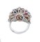 Anello in oro bianco e rosa 14 carati con zaffiri, rubini e diamanti, Immagine 3