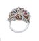 Bague en Or Blanc et Rose 14 Carats avec Saphirs, Rubis et Diamants 3