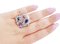 14 Karat White and Rose Gold Ring with Sapphires, Rubies and Diamonds 5