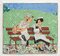 Popeye y Olivia, años 70, mosaico, tela y acero, Imagen 1