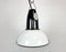 Lámpara colgante soviética industrial vintage pequeña de esmalte blanco, años 60, Imagen 1