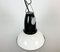 Lámpara colgante soviética industrial vintage pequeña de esmalte blanco, años 60, Imagen 6