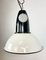 Lámpara colgante soviética industrial vintage pequeña de esmalte blanco, años 60, Imagen 2