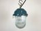 Industrial Soviet Bunker Pendant Light in Blue, 1970s 1