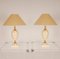 Mid-Century Hollywood Regency Gold Brass & Beige Table Lamps, 1970s, Set of 2 13