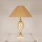 Lámparas de mesa Hollywood Regency Mid-Century de latón dorado y beige, años 70. Juego de 2, Imagen 12