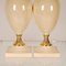 Mid-Century Hollywood Regency Gold Brass & Beige Table Lamps, 1970s, Set of 2 5