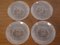 Dining Glass Plates from Bohemia Crystal & Tesla Holesovice Praha, Set of 4, 1960s 1