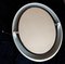 Vintage Oval Wall Mirror in White Plastic, Chrome & Metal, 1970s 1