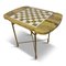Mid-Century Chess Games Table in Marble and Brass, Image 11